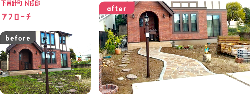 下荒針町 N様邸 アプローチ